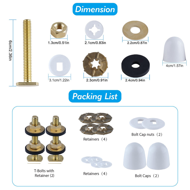 Hibbent Extra Thick Toilet Wax Ring, Toilet Bowl Wax Seal Kit with Closet Bolts, PE Flange and Extra Retainers, Thick Wax Ring Gasket for 3-inch/4-inch Waste line-Gas, Odor and Watertight Seal Thick/1 PACK