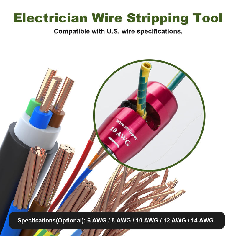 Wire Stripper Twister Tool for Drill, 2024 Upgraded Wire Stripping Tool & Wire Twisting Connector for Cutters 6-14 AWG, 8 In 1 Professional Electrician Wire Nut Twister Stripping and Twisting Tool