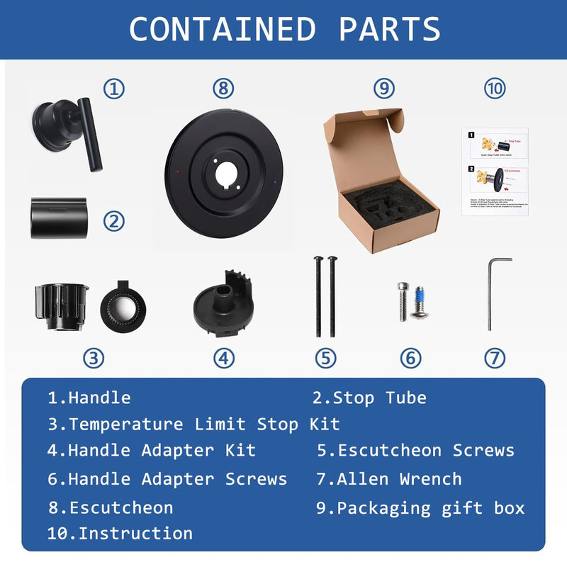 Replacement for Moen T2901BL Gibson Shower Valve Trim Kit,Compatible with Moen Gibson Posi-Temp 2510/2520/2570/2580/2590 Pressure balanced Valves,Posi-Temp Valve Required,Black