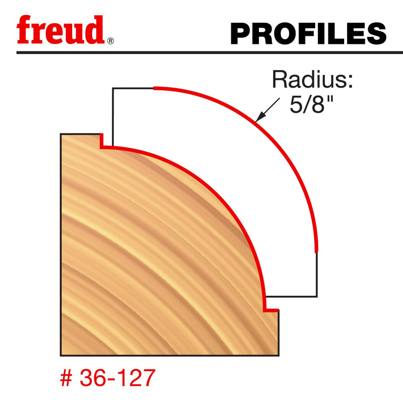 Freud 36-127: 5/8" Radius Beading Bit with 1/2" Shank