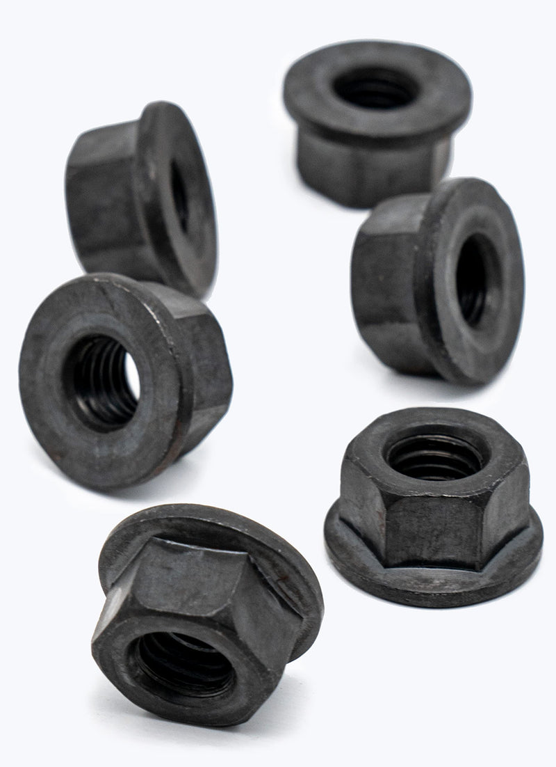 6PC Set Steel Flanged Nut (1/2-13) 1/2-13