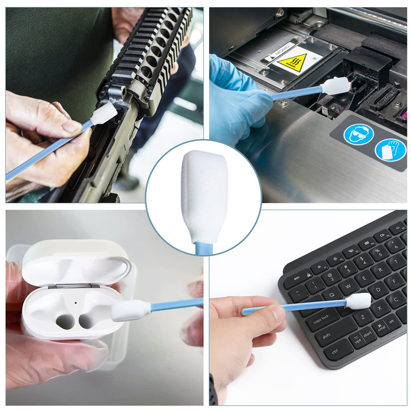 Foam Sticks Cleaning Swabs, LUCHOI Lint Free Swab, Square Cleaning Tip Swabs for Printers, Cameras, Optical Lenses, Electronics and Car Detailing Swabs (300pcs) 300