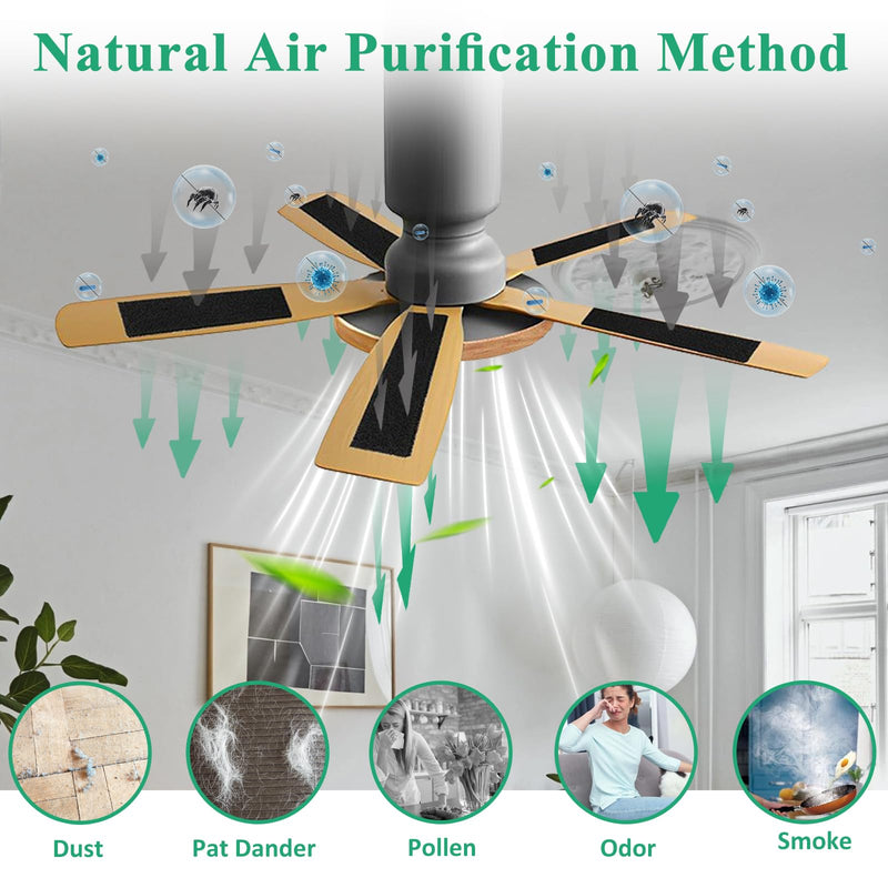40 Pack Ceiling Fan Filters for Blades, Activated Carbon Fan Filter Pads Rectangle 40 Count