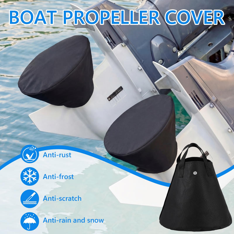 2 Pcs Boat Motor Propeller Cover 15 1/2'' Waterproof Heavy Duty Marine Motor Propeller Protective Bag Fits for 12"-15" OD Fade-Resistant Boat Engine Protector Prop Bags