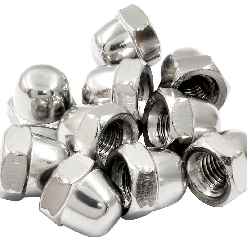 Hitefu 10PCS M10-1.5mm Acorn Cap Nuts, Stainless Steel Hex Cap Dome Head Nuts Locknuts, Bright Finish 10