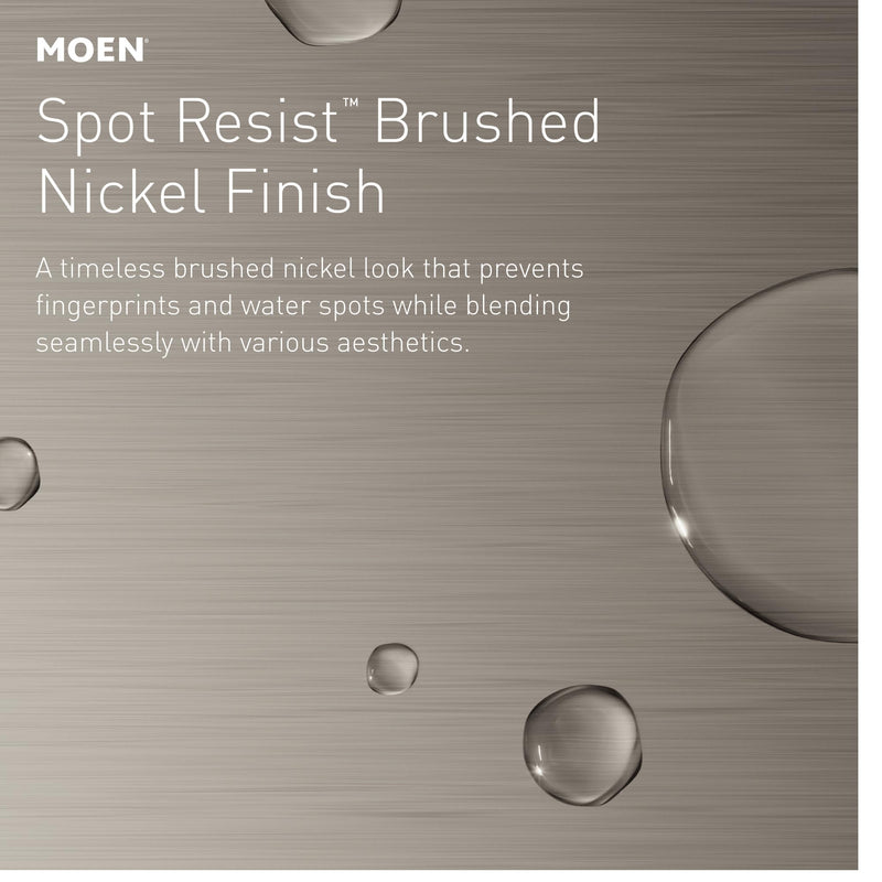 Moen Ignite Five-Function 3 3/4" Diameter Spray Head Wallmount, Spot Resist Brushed Nickel, 20090SRN (Pack of 1)