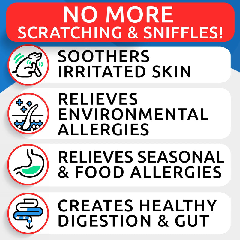 BARK&SPARK Dog Allergy Relief Soft Chews for Skin Health & Seasonal Allergies - Anti-Itch Supplement w/Omega-3, Quercetin & Bromelain Immune Treats for Dry Skin & Hot Spots - Grilled Chicken - 180ct 180Ct - ALLER/Itch (Salmon)