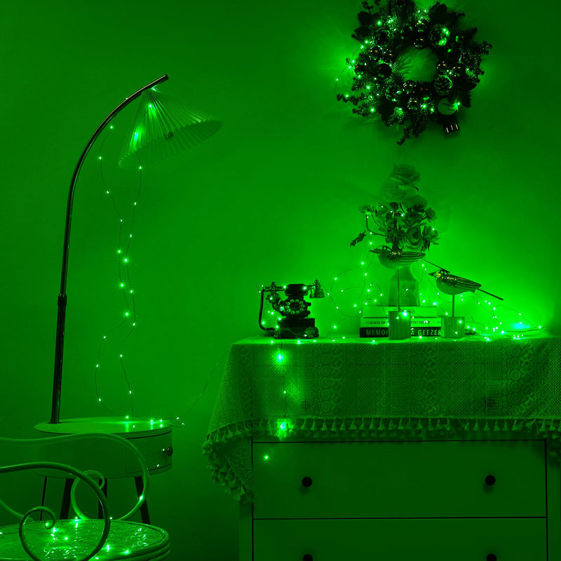 1 Pack 16.4ft Battery Operated String Lights with Timer, Green with Synchronized Twinkle Mode, Fairy Lights Battery Powered, 50 LEDs, Idea for Christmas Bedroom Party Wedding 1 Pack-Upgrade