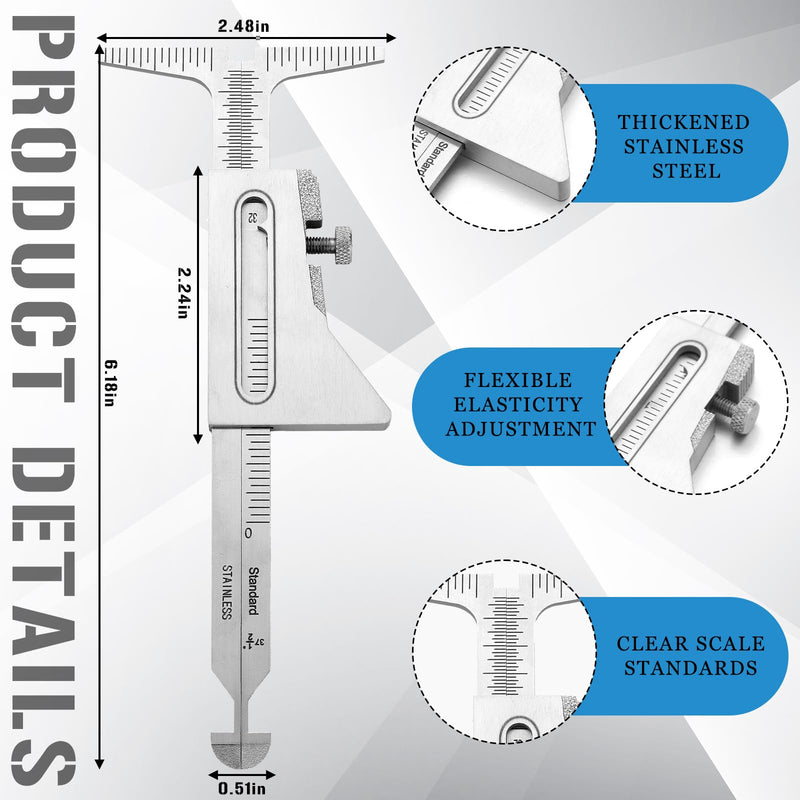 Sabary Stainless Steel Weld Gauge Set, Pipe Alignment Welding and 1-15mm Taper Gauge, Imperial Metric Measurement Tool for Welding Inspection Pipe Measurement