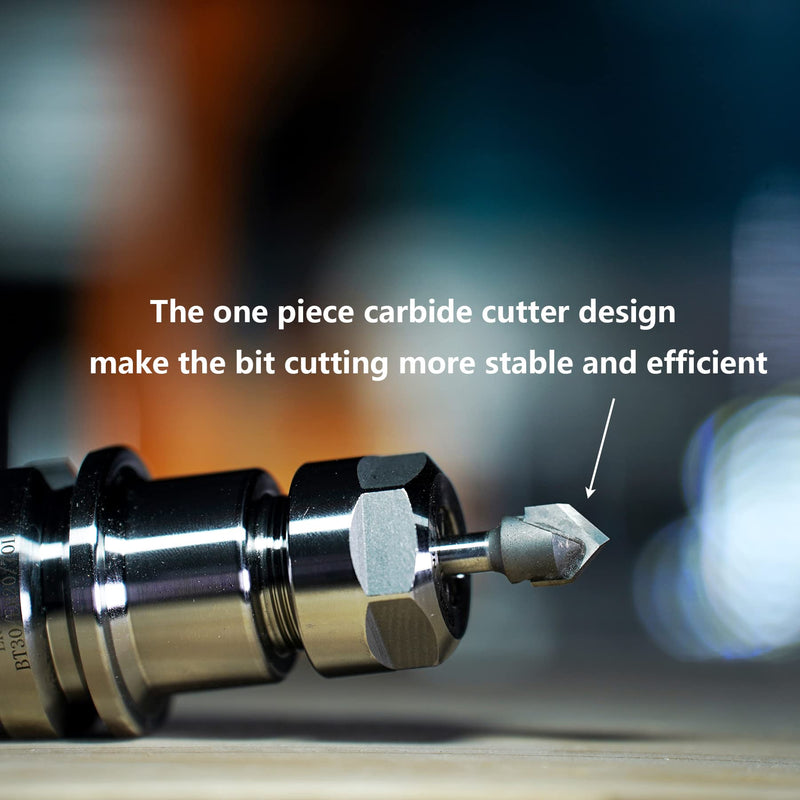 SpeTool Carbdie Tip V Groove CNC Engraving Bit Router Bit CNC Woodwork Tools 60 Deg 1/2 Inch Cutter with 1/4 Inch Shank 60°-D1/2"