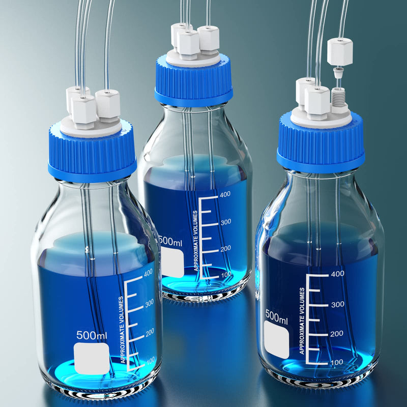 Multiple Distributor for Bottles GL45 Insert Made of PTFE,Liquid Chromatography Waste Cap,HPLC Solvent Delivery Caps,PP by ZHANXUBIO (1/8-3 Port) 1/8-3 Port