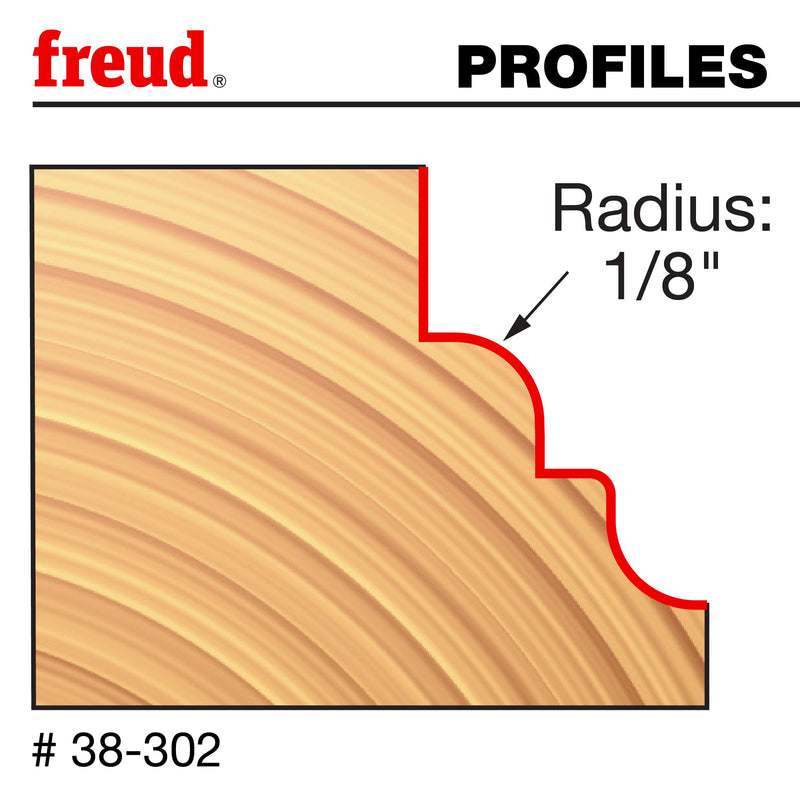 Freud 38-302: 1-5/32" (Dia.) Cove & Bead Bit with 1/4" Shank