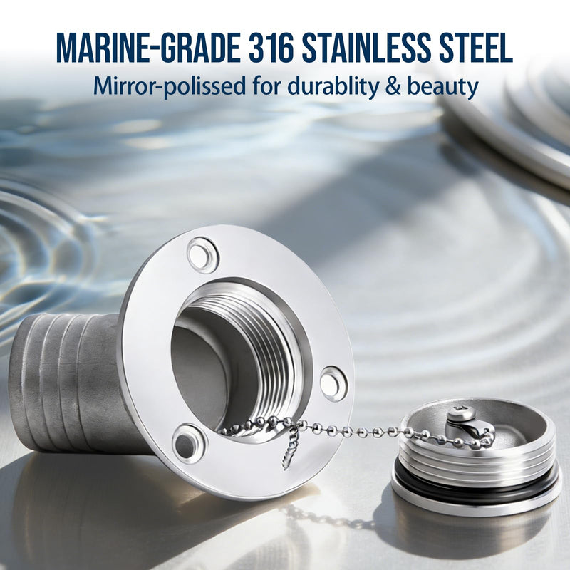 Angled Neck Boat Fuel/Gas Deck Fill/Filler 2inch Gas