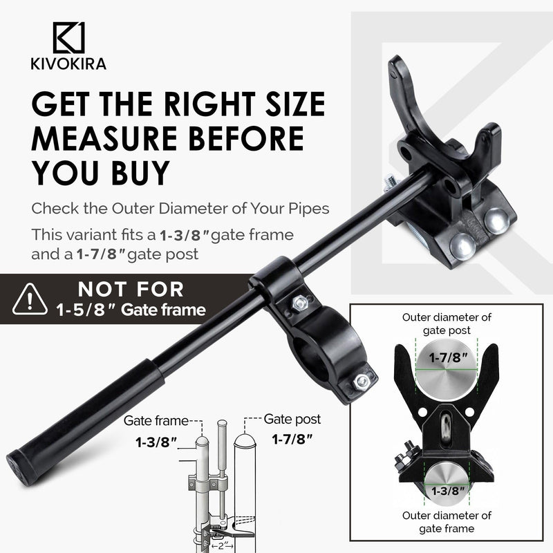 Chain Link Gate Latch – ONLY Fits 1-3/8" Gate Frame x 1-7/8" Gate Post – Pool Gate Latch, Pool Gate Lock, Child Proof Gate Latch, Child Proof Chain Link Gate Latch – (Not for 1-5/8" Gate Frame)