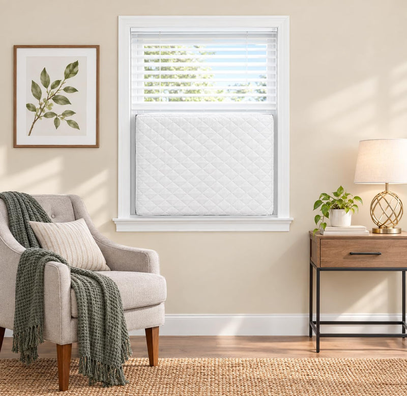 Indoor Air Conditioner Covers for Inside 25"W x 18"H x 3.5"D, Cream 25 x 18 x 3.5