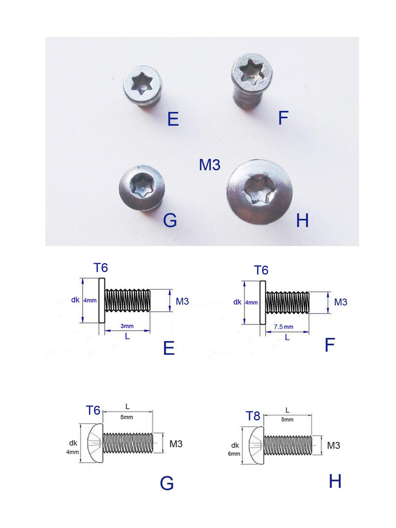 Pocket blade handle screws,folding knives hilt fasteners,shaft pivot pin rivets, pack of 40 pieces (M3)
