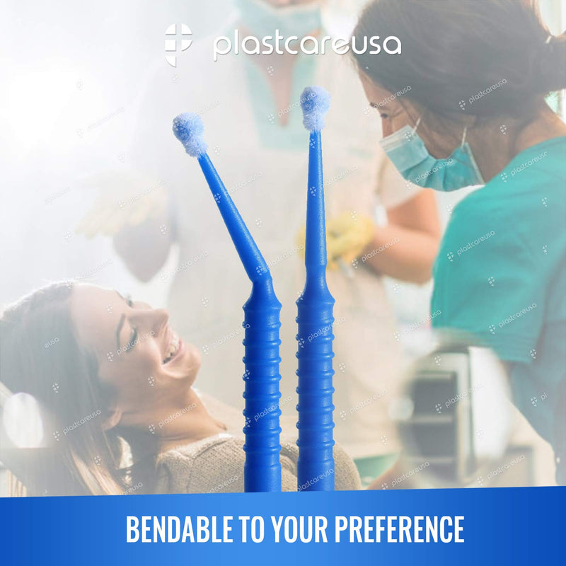 400 Superfine Micro Applicator Brushes - Disposable Dental Microbrushes with Bendable Tip - Microswabs for Eyelash Extensions - Microbrush Applicator Sticks with Cotton Tip (White, 4 Tubes of 100) White