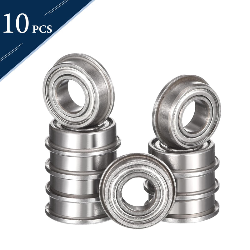 F685ZZ Flanged Ball Bearing, ID 5mm x OD 11mm x Width 5mm Miniature Bearings, Double Metal Shielded Deep Groove Bearings, Pre-Lubricated (GCr15) Chrome Steel 10pcs 10 F685ZZ 5mmx11mmx5mm