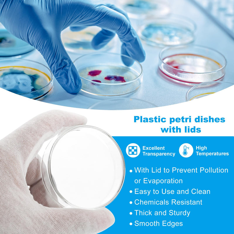 PATIKIL 35mm Plastic Petri Dishes with Lid, 20 Pcs Petri Plates Tissue Culture Plate for Lab Science Experiment, Clear (Pack of 4) 35mm (Pack of 4)