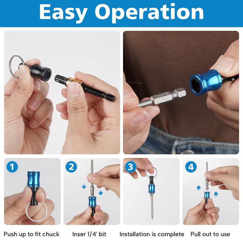 12PCS Bit Holders 1/4 Socket, Hex Shank Screwdriver Bit Holder for Impact Driver Drill Bit Keychain Extension Bar Quick Release Easy Change, Screwdriver Bit Holders for Tools & Home Improvement Gift C01997_12pcs
