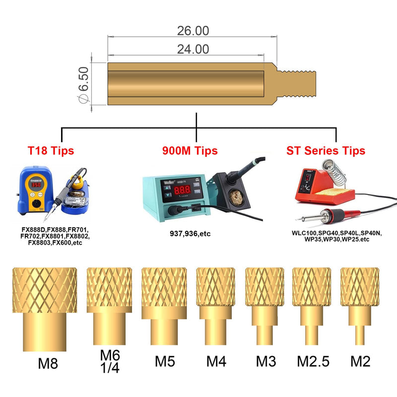 60W Digital Soldering Iron with Heat Set Insert Tool Tips and 380 Pcs Kit Threaded Inserts M2 M2.5 M3 M4 M5 M6(1/4) M8 for inserts 3d printing and plastic