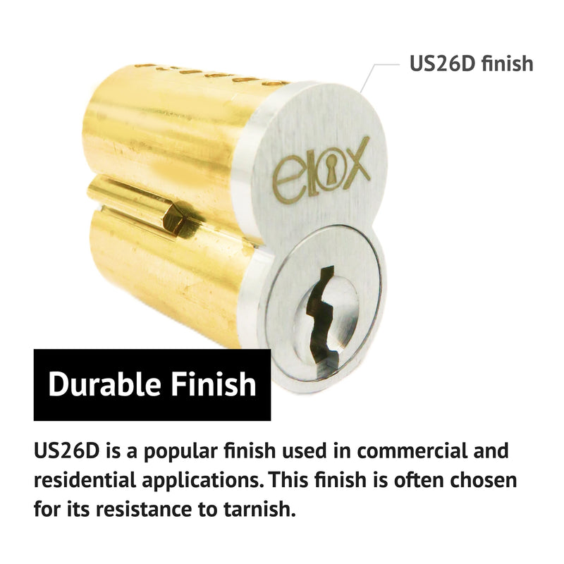 elox SFIC IC Core Cylinder Fits Stanley, Dorma Kaba, Arrows, Best, Falcon Standard, Best A Keyway,6 pins. A Pair of KA (Keyed Alike) Packed 2