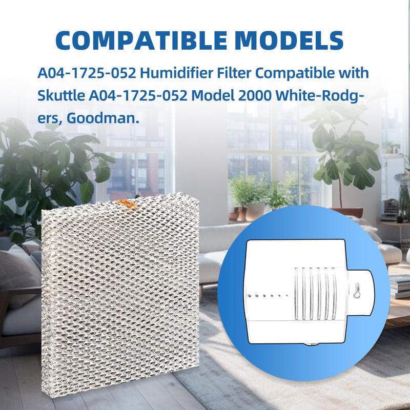 A04-1725-052 Humidifier Pad Evaporator Compatible with Skuttle A04-1725-052 Model 2000 White Replacement Filter Hard Wick 2 Packs