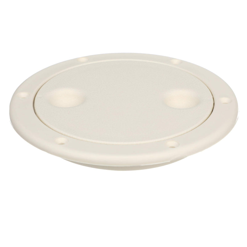 Seachoice Twist 'N' Lock Marine Boat Deck Plate, White Finish, Up to 4-1/2 in.