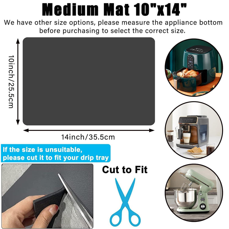 Kitchen Appliance Sliders 360 Degree Rotation Moving on Counter, Appliance Slider Cut to Fit, Mat for Kitchenaid Mixer with Kitchen Accessories,Appliance Mover for Espresso Machine, Food Processor Medium (14'' L x 10'' W) Black-1 Pack