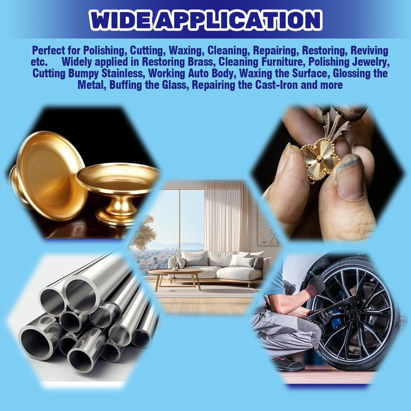 13Pcs Buffing Wheels with 1/4" Drill Shank and Polishing Compounds Kit for Drill, Buffer Wheels Pads for Stainless Steel Aluminum Glass Chrome Jewelry Wood Plastic Ceramic