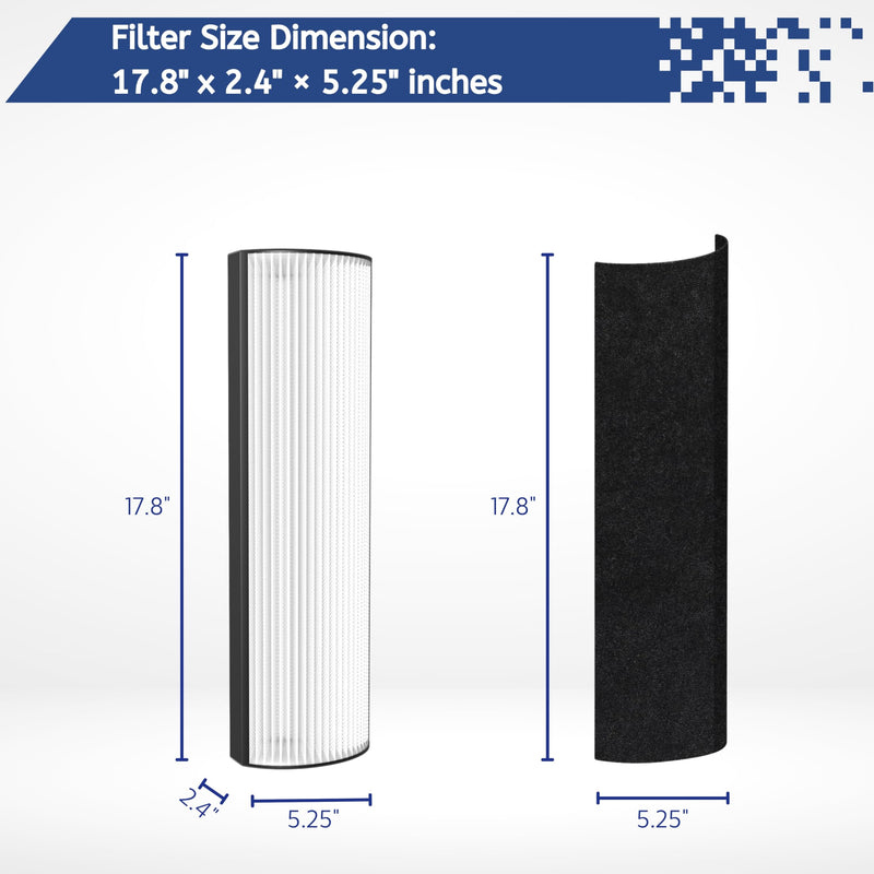 Nispira 2-in-1 True HEPA Replacement Filter PETWRFIL For Pure Enrichment PureZone Elite 4-IN-1 Tower Air Purifier PEAIRTWR (Pack of 1) 5.3" x 17.8" x 2.4"