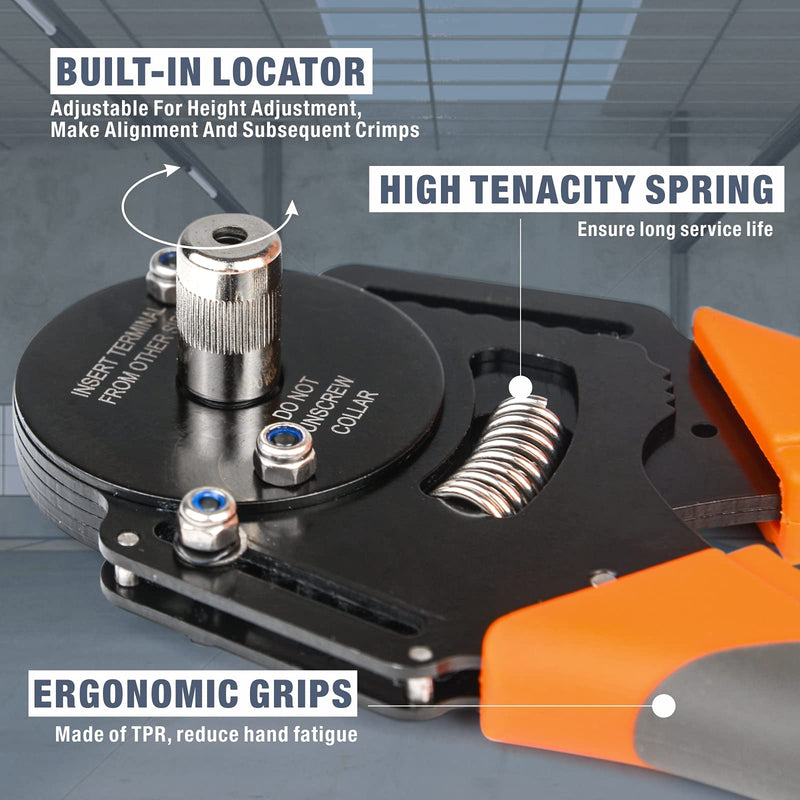 iCrimp Closed Barrel Crimper 4 Way Indent,8 Impression Type for Deutsch Solid Contacts gage 14,16&18(IWD-16) IWD-16