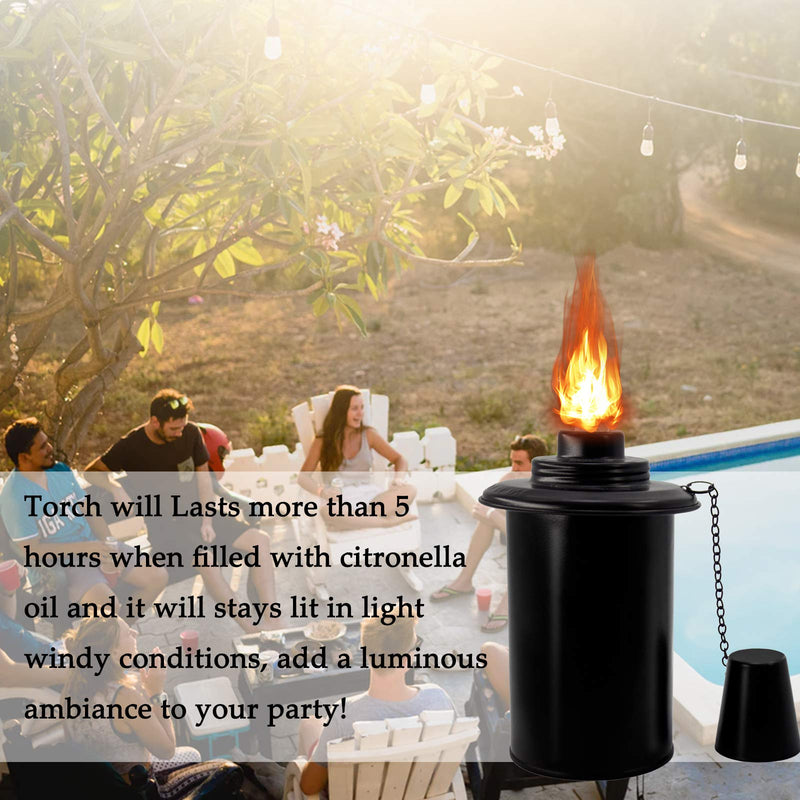 12oz Torch Replacement Canisters, Bamboo Lantern Refillable Torches, Decorative Torch Canister Replacement for Yard, Patio, Deck, Garden, Party, Landscape 12oz-4pcs