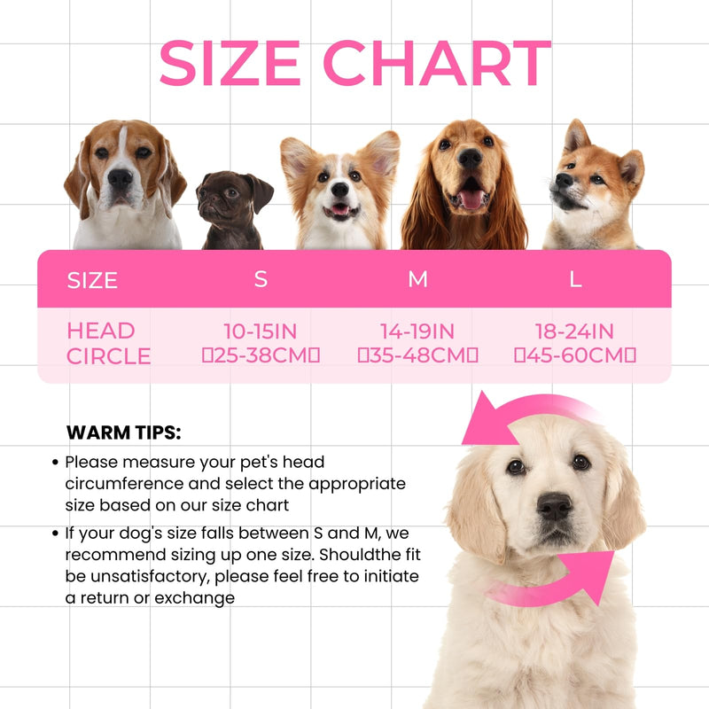 Dog Ear Covers for Bath,Shower,Elastic Dog Ear Muffs Noise Reduction Anxiety Relief,No Flap Ear Wrap Calming Hood for Grooming,Blow Dry,Thunder,Waterproof Ear Protection for Dogs(Pink,L) Pink L (Head Circle:18"-24")