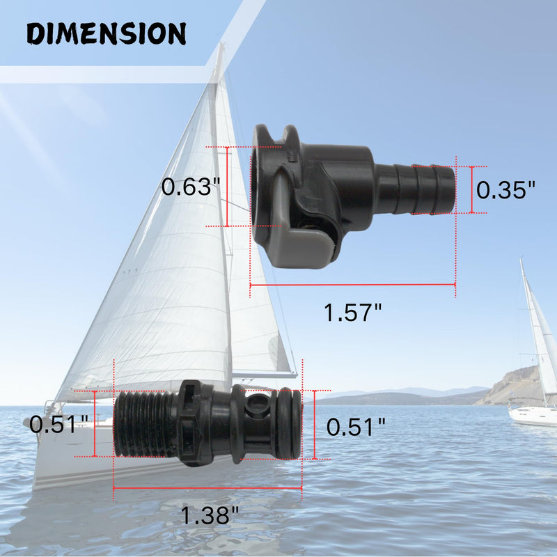 Boat Marine 8838US6 Quick Connect Universal Male and Female Sprayless Connector for Mercury Yamaha Suzuki Honda Johnson Evinrude Outboard Fuel Lines to Tank 8838US6 Quick Connector