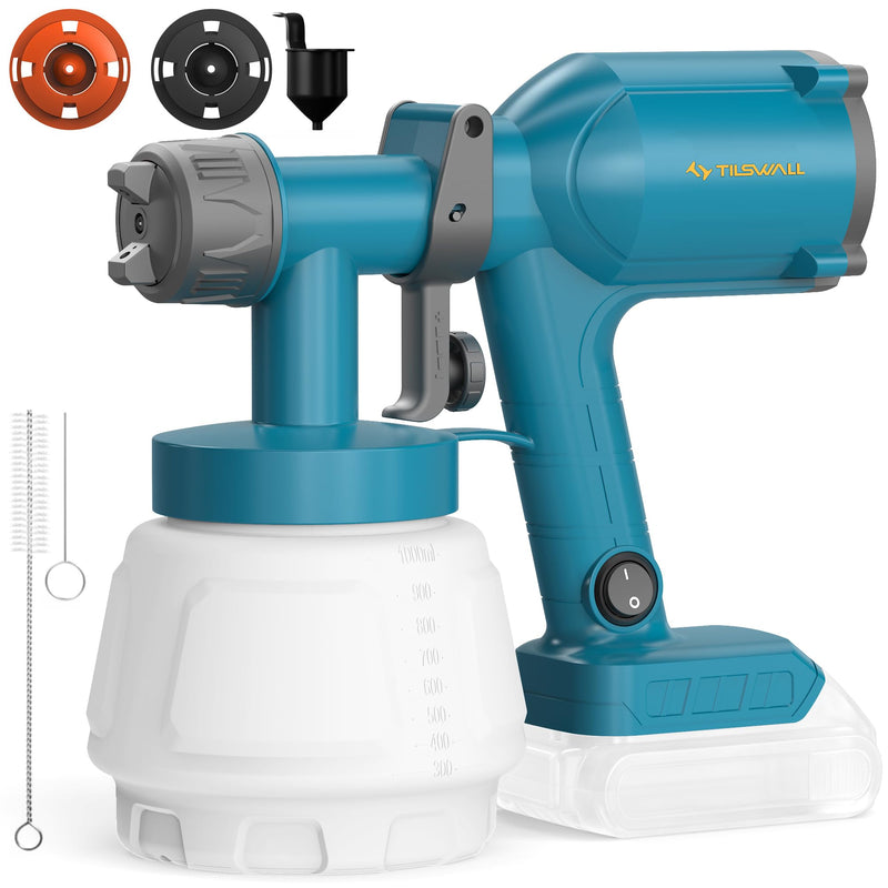 Tilswall Cordless Paint Sprayer Dreamer400, Fits Dewalt 20V (No Battery) Dark Blue 1000.0 Milliliters