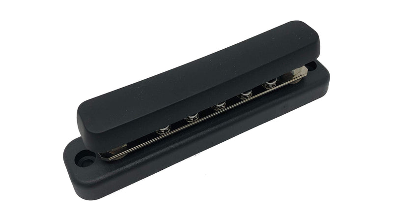 10 Terminal Bus Bar Kit for Power and Ground Distribution - Heat Shrink Ring Terminals and Cover Included 10 Terminal W/Cover Black