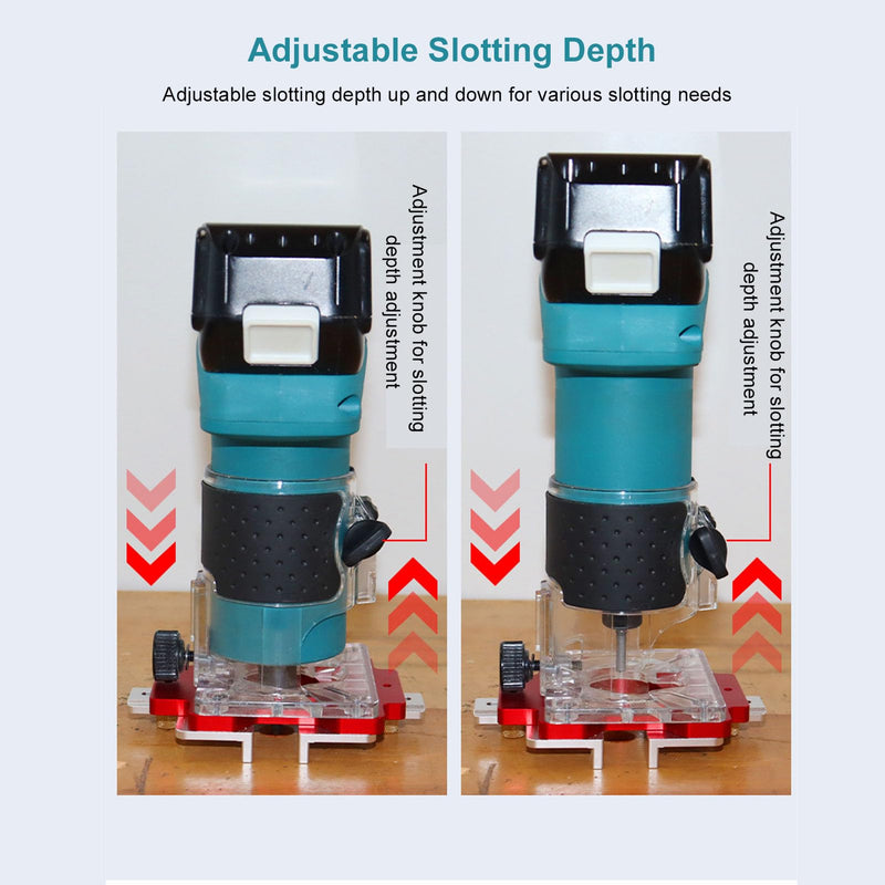 Wood Router Slotting Locator 2 in 1 Thickened Aluminum Alloy Clear Scale Woodworking Router Slotting Bracket