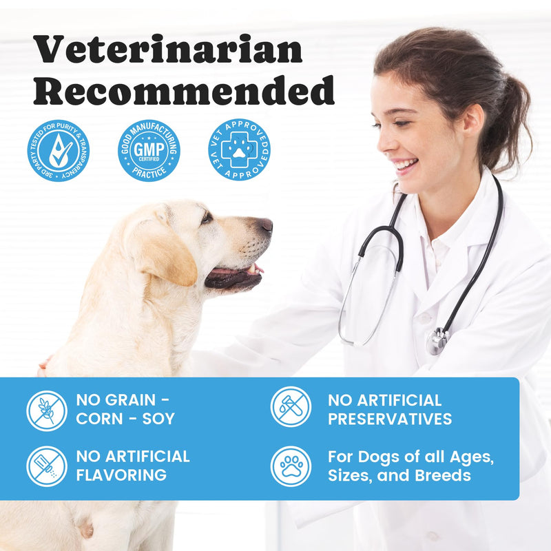 Omega 3 for Dogs – Salmon Oil for Dogs Skin & Coat Health, Fish Oil Supplement for Dog Shedding, Itch & Hot Spot Relief, Allergy Chews with EPA & DHA Fatty Acids for Skin & Joint Support - 180 Ct 180 ct.