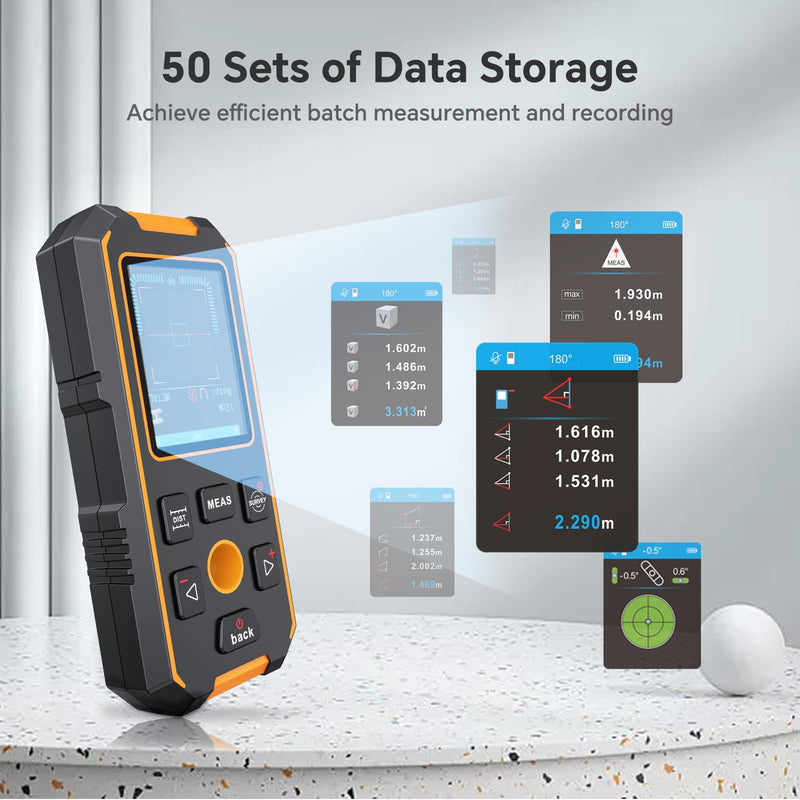Stud Finder - 4 in 1 Stud Finder Wall Scanner with Laser Measure, Rechargeable Stud Detector Smart Sensor & Audio Alarm, HD LCD Display, Accurate Wall Detector for Metal Wood AC Live Wire