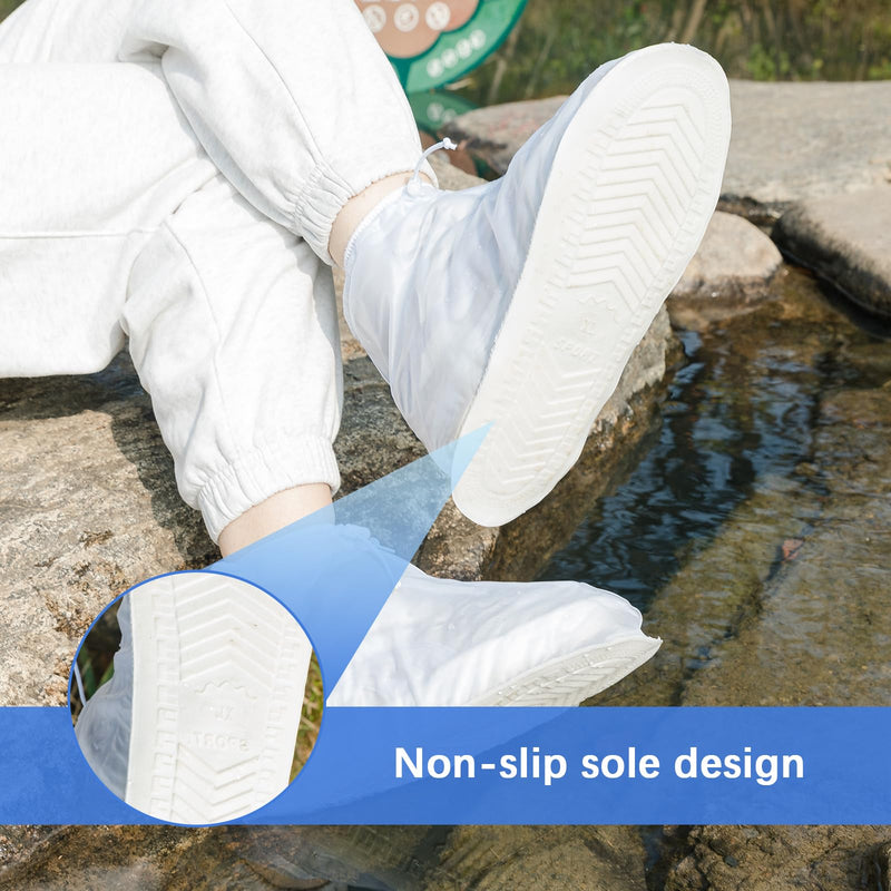 Waterproof Shoe Covers 2 pairs Rain Shoe Covers for Men Women and Children for Outdoor Activities XXX-Large