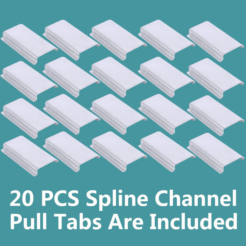 Durable Window Screen Spline Channel Pull Lift Tabs, Aluminum Anti-UV Don’t Broken Like Plastic Pull Tabs in Sunlight, Sliver, C Shape, 20 PCS