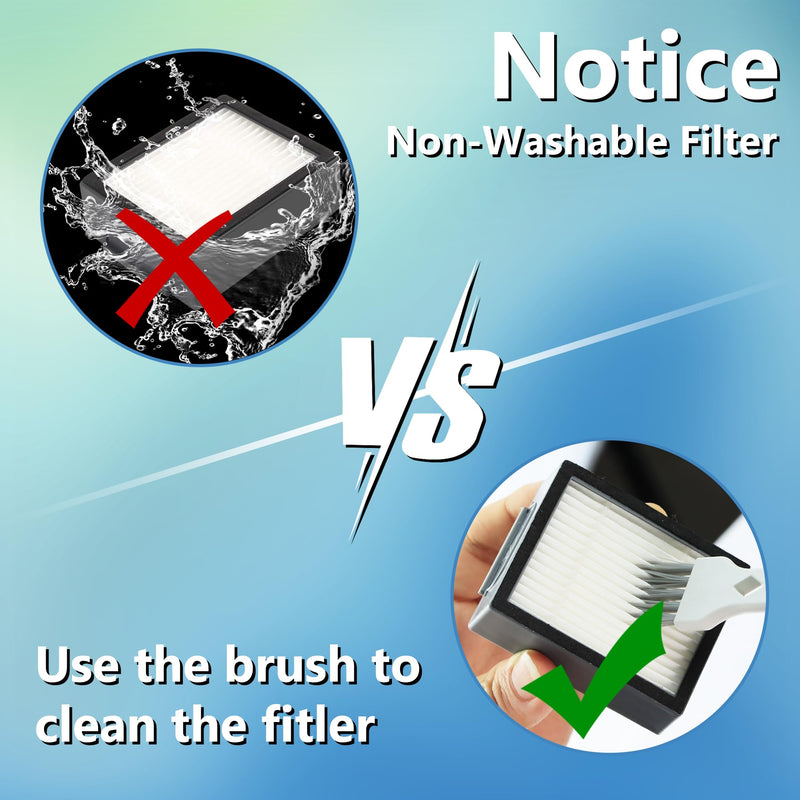 Improvedhand Filters Replacement for i-Robot Roomba E I & J Series i1+ i3 i3+ i4 i5/plus i6 i6+ i7 i7+/plus i8 i8+ E5 E6 E7 Vacuum Cleaner parts 4639161,6 Pack High Efficiency Filters+1 Cleaning Brush 6