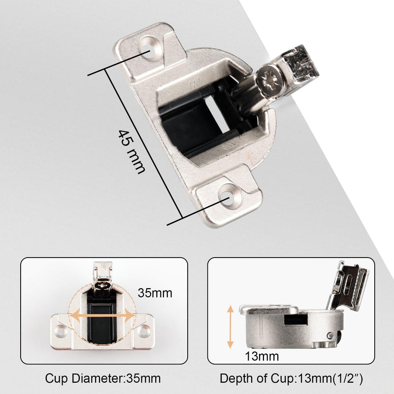 Replacement for Blum 110 Degree Screw-in Compact 33 Hinge, 8-Pack, Cabinet Door Hinges to Replace Original Blum Cabinet Hinges, Blum 110 Cabinet Hinges(Mounting Plate Not Included)