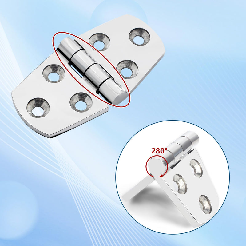 316 Stainless Steel Boat Hatch Hinges,3 inch x 1-1/2 inch (76 x 38mm) Polished Marine Hinge,Marine Heavy Duty Stainless Steel Hinges with Screws,for Boats,Yachts,Doors,Deck,Windows,Cabinets (4 Pack) 3 inch x 1-1/2 inch-4Pack