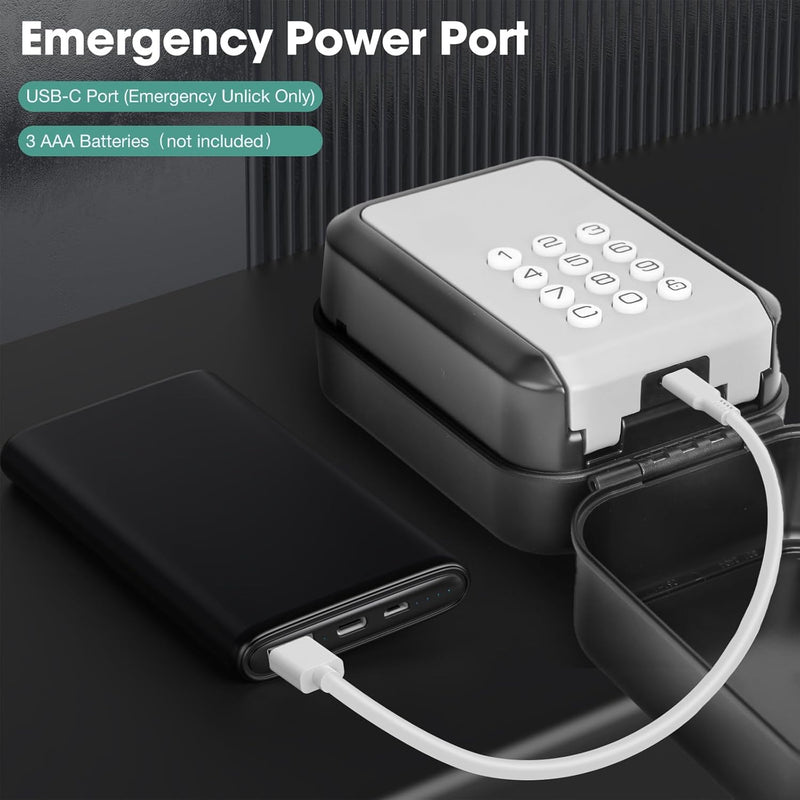 Smart Key Lock Box Electronic Bluetooth Lock Box with Tuya APP Control & PIN Code Types,Share eKey Wall Mounted Lock Box for Airbnb Realtor House Office