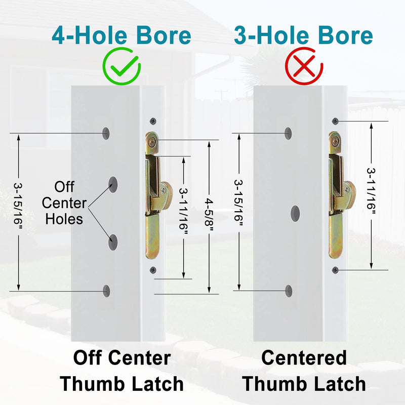 Offset Position Non-Keyed Sliding Patio Door Handleset with Mortise Lock, 45° Keyway, 3-15/16" H.C., Fits 1-3/8" to 2-1/4" Thick Doors, No-Handed, White Diecast 3-15/16" Offset