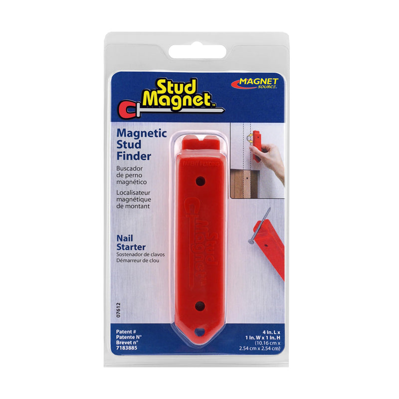 Master Magnetics Magnetic Stud Magnet Finder with Shield - Drywall Screw and Nail Locator, Red, 07612 1 Count (Pack of 1)