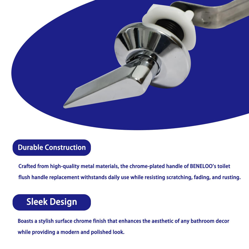Left Mount Toilet Handle Assembly - Compatible with Kohler Portrait Series Toilets, Replaces Part K85084-CP Toilet Trip Lever, Polished Chrome