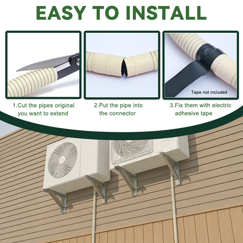 Flehomo 26Ft Universal Mini Split AC Drain Hose, 5/8 ID UV Resistant Drain Line Pipe for Mini Split Air Conditioner Heat Pump Systems